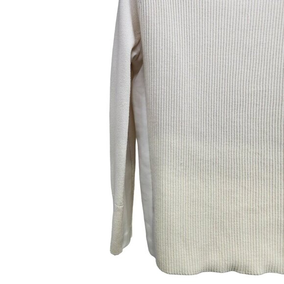 Athleta Mesa Hybrid Merino Wool Blend Turtleneck Sweater Cream Women's Size M - Picture 7 of 11